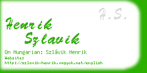 henrik szlavik business card