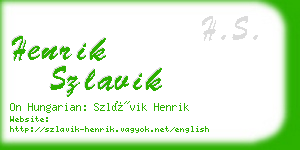 henrik szlavik business card